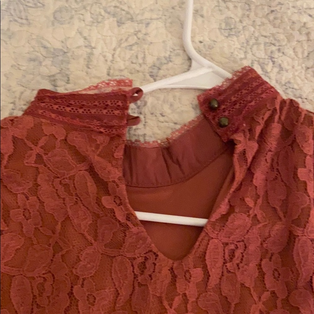 Xhilaration rust colored lace dress (NWT) - Picture 4 of 11